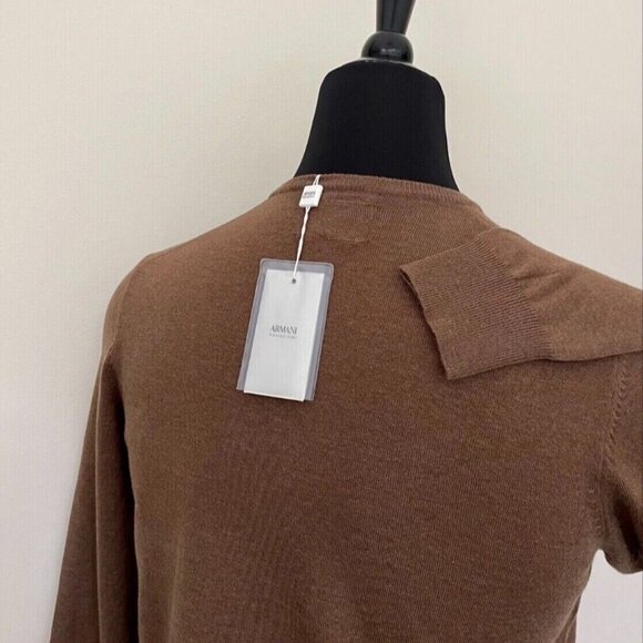 New Armani Collezioni V neck Brown Sweater XXL size